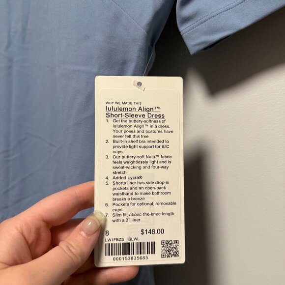 lululemon Align™ Short-Sleeve Dress SZ8 Blue Willow - Picture 3 of 6
